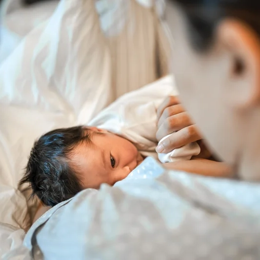 Newborn nursing in hospital setting