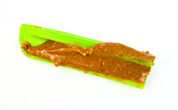 Celery stalk filled with peanut butter