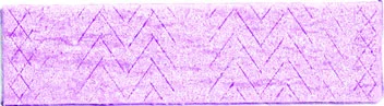 Purple chewing gum stick with zigzag pattern